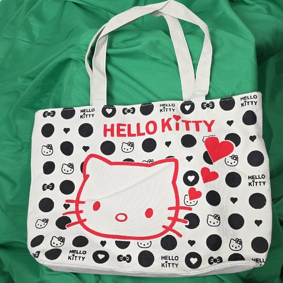 Hello Kitty Handbags - Hello Kitty White and Black Tote Bag 16x11x3 Never Used